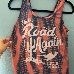 Red and blue tank